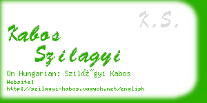 kabos szilagyi business card